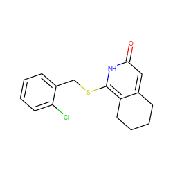 O=c1cc2c(c(SCc3ccccc3Cl)[nH]1)CCCC2 ZINC000073142206