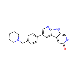 O=c1cc2c(c[nH]1)[nH]c1ncc(-c3ccc(CN4CCCCC4)cc3)cc12 ZINC000200108057