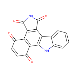 O=c1ccc(=O)c2c1c1[nH]c3ccccc3c1c1c(=O)[nH]c(=O)c21 ZINC000028710880