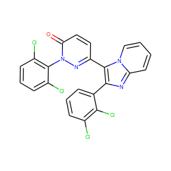 O=c1ccc(-c2c(-c3cccc(Cl)c3Cl)nc3ccccn23)nn1-c1c(Cl)cccc1Cl ZINC000013493041