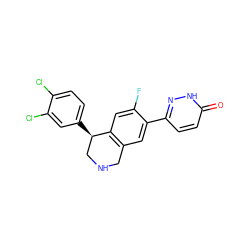 O=c1ccc(-c2cc3c(cc2F)[C@H](c2ccc(Cl)c(Cl)c2)CNC3)n[nH]1 ZINC000139623464