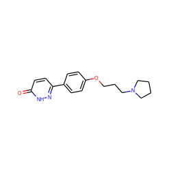 O=c1ccc(-c2ccc(OCCCN3CCCC3)cc2)n[nH]1 ZINC000072112291