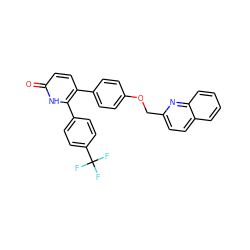 O=c1ccc(-c2ccc(OCc3ccc4ccccc4n3)cc2)c(-c2ccc(C(F)(F)F)cc2)[nH]1 ZINC000473154588