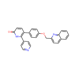 O=c1ccc(-c2ccc(OCc3ccc4ccccc4n3)cc2)c(-c2ccncc2)[nH]1 ZINC000473154796