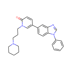 O=c1ccc(-c2ccc3c(c2)ncn3-c2ccccc2)cn1CCCN1CCCCC1 ZINC000013536075