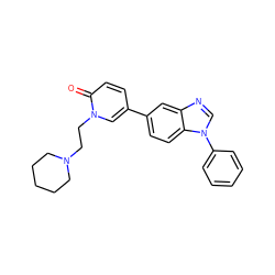 O=c1ccc(-c2ccc3c(c2)ncn3-c2ccccc2)cn1CCN1CCCCC1 ZINC000013536082