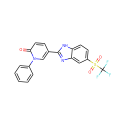 O=c1ccc(-c2nc3cc(S(=O)(=O)C(F)(F)F)ccc3[nH]2)cn1-c1ccccc1 ZINC000084712895