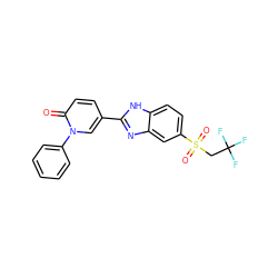 O=c1ccc(-c2nc3cc(S(=O)(=O)CC(F)(F)F)ccc3[nH]2)cn1-c1ccccc1 ZINC000084672169