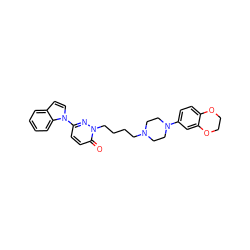 O=c1ccc(-n2ccc3ccccc32)nn1CCCCN1CCN(c2ccc3c(c2)OCCO3)CC1 ZINC000040949643