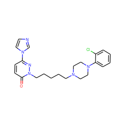 O=c1ccc(-n2ccnc2)nn1CCCCCN1CCN(c2ccccc2Cl)CC1 ZINC000013475446