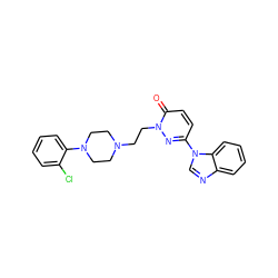 O=c1ccc(-n2cnc3ccccc32)nn1CCN1CCN(c2ccccc2Cl)CC1 ZINC000013475434