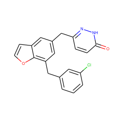 O=c1ccc(Cc2cc(Cc3cccc(Cl)c3)c3occc3c2)n[nH]1 ZINC000040980145