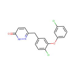 O=c1ccc(Cc2ccc(Cl)c(Oc3cccc(Cl)c3)c2)n[nH]1 ZINC000040917444