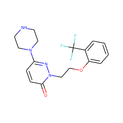 O=c1ccc(N2CCNCC2)nn1CCOc1ccccc1C(F)(F)F ZINC000045255504