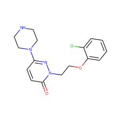 O=c1ccc(N2CCNCC2)nn1CCOc1ccccc1Cl ZINC000045257599