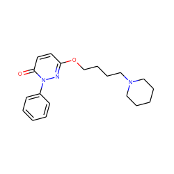 O=c1ccc(OCCCCN2CCCCC2)nn1-c1ccccc1 ZINC000653864176