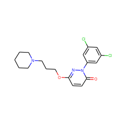 O=c1ccc(OCCCN2CCCCC2)nn1-c1cc(Cl)cc(Cl)c1 ZINC000653884671