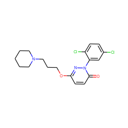 O=c1ccc(OCCCN2CCCCC2)nn1-c1cc(Cl)ccc1Cl ZINC000653884656