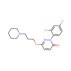 O=c1ccc(OCCCN2CCCCC2)nn1-c1ccc(Cl)cc1Cl ZINC000653895448