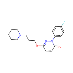 O=c1ccc(OCCCN2CCCCC2)nn1-c1ccc(F)cc1 ZINC000653901697