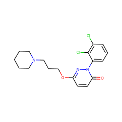 O=c1ccc(OCCCN2CCCCC2)nn1-c1cccc(Cl)c1Cl ZINC000653884651