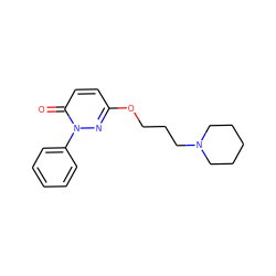 O=c1ccc(OCCCN2CCCCC2)nn1-c1ccccc1 ZINC000653856972