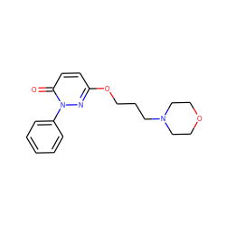 O=c1ccc(OCCCN2CCOCC2)nn1-c1ccccc1 ZINC000653912876