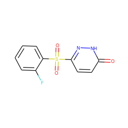 O=c1ccc(S(=O)(=O)c2ccccc2F)n[nH]1 ZINC000011536218