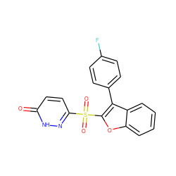 O=c1ccc(S(=O)(=O)c2oc3ccccc3c2-c2ccc(F)cc2)n[nH]1 ZINC000011536188