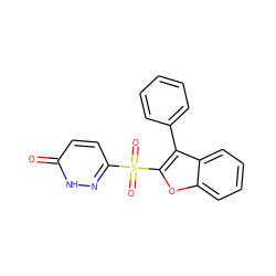 O=c1ccc(S(=O)(=O)c2oc3ccccc3c2-c2ccccc2)n[nH]1 ZINC000011536189