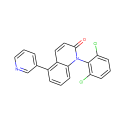 O=c1ccc2c(-c3cccnc3)cccc2n1-c1c(Cl)cccc1Cl ZINC000029125615