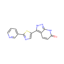 O=c1ccc2c(-c3cnc(-c4cccnc4)s3)[nH]nc2[nH]1 ZINC000263620587