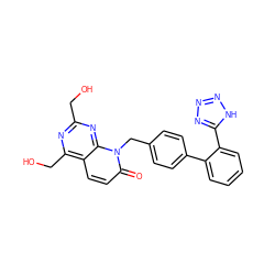 O=c1ccc2c(CO)nc(CO)nc2n1Cc1ccc(-c2ccccc2-c2nnn[nH]2)cc1 ZINC000013444046