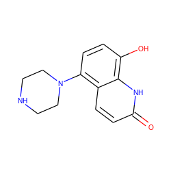 O=c1ccc2c(N3CCNCC3)ccc(O)c2[nH]1 ZINC001772612870