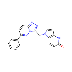 O=c1ccc2c(ccn2Cc2nnc3ccc(-c4ccccc4)nn23)[nH]1 ZINC000166089231