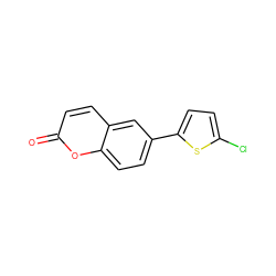 O=c1ccc2cc(-c3ccc(Cl)s3)ccc2o1 ZINC000072127982