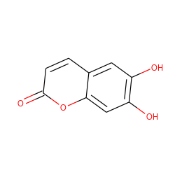 O=c1ccc2cc(O)c(O)cc2o1 ZINC000000057908