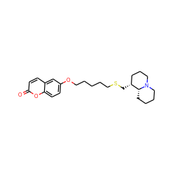 O=c1ccc2cc(OCCCCCSC[C@@H]3CCCN4CCCC[C@H]34)ccc2o1 ZINC000071295563