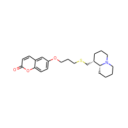 O=c1ccc2cc(OCCCSC[C@@H]3CCCN4CCCC[C@H]34)ccc2o1 ZINC000071647669