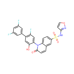 O=c1ccc2cc(S(=O)(=O)Nc3ccon3)ccc2n1-c1cc(F)c(-c2cc(F)cc(F)c2)cc1O ZINC001772644833