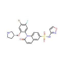 O=c1ccc2cc(S(=O)(=O)Nc3ccon3)ccc2n1-c1cc(F)c(Br)cc1O[C@@H]1CCNC1 ZINC001772652015