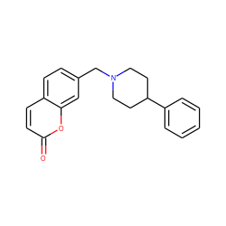 O=c1ccc2ccc(CN3CCC(c4ccccc4)CC3)cc2o1 ZINC000013800752