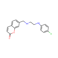 O=c1ccc2ccc(CNCCNc3ccc(Cl)cc3)cc2o1 ZINC000013800767