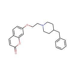 O=c1ccc2ccc(OCCN3CCC(Cc4ccccc4)CC3)cc2o1 ZINC001772627991