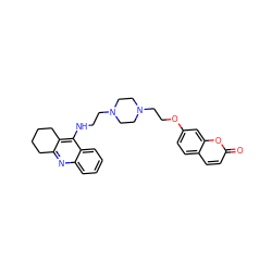 O=c1ccc2ccc(OCCN3CCN(CCNc4c5c(nc6ccccc46)CCCC5)CC3)cc2o1 ZINC000299865491