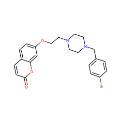 O=c1ccc2ccc(OCCN3CCN(Cc4ccc(Br)cc4)CC3)cc2o1 ZINC001772652883