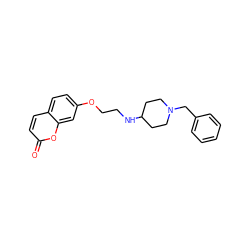 O=c1ccc2ccc(OCCNC3CCN(Cc4ccccc4)CC3)cc2o1 ZINC000653691200