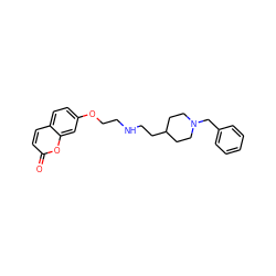 O=c1ccc2ccc(OCCNCCC3CCN(Cc4ccccc4)CC3)cc2o1 ZINC000653691242