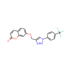 O=c1ccc2ccc(OCc3cn(-c4ccc(C(F)(F)F)cc4)nn3)cc2o1 ZINC000473121285