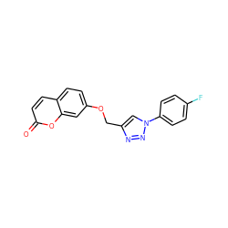 O=c1ccc2ccc(OCc3cn(-c4ccc(F)cc4)nn3)cc2o1 ZINC000473121274